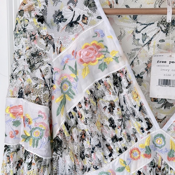 NWT Free People Cherry Blossom Floral Lace Dress - Picture 6 of 11